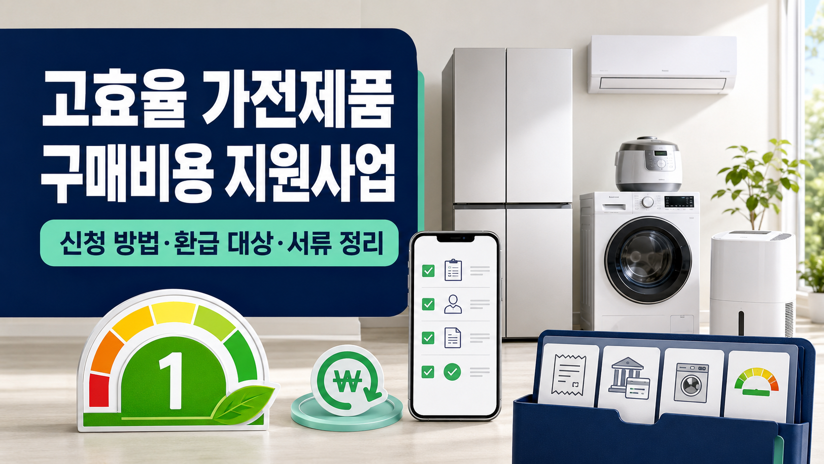 고효율 가전제품 구매비용 지원사업의 신청 방법과 환급 대상 및 제출 서류 안내