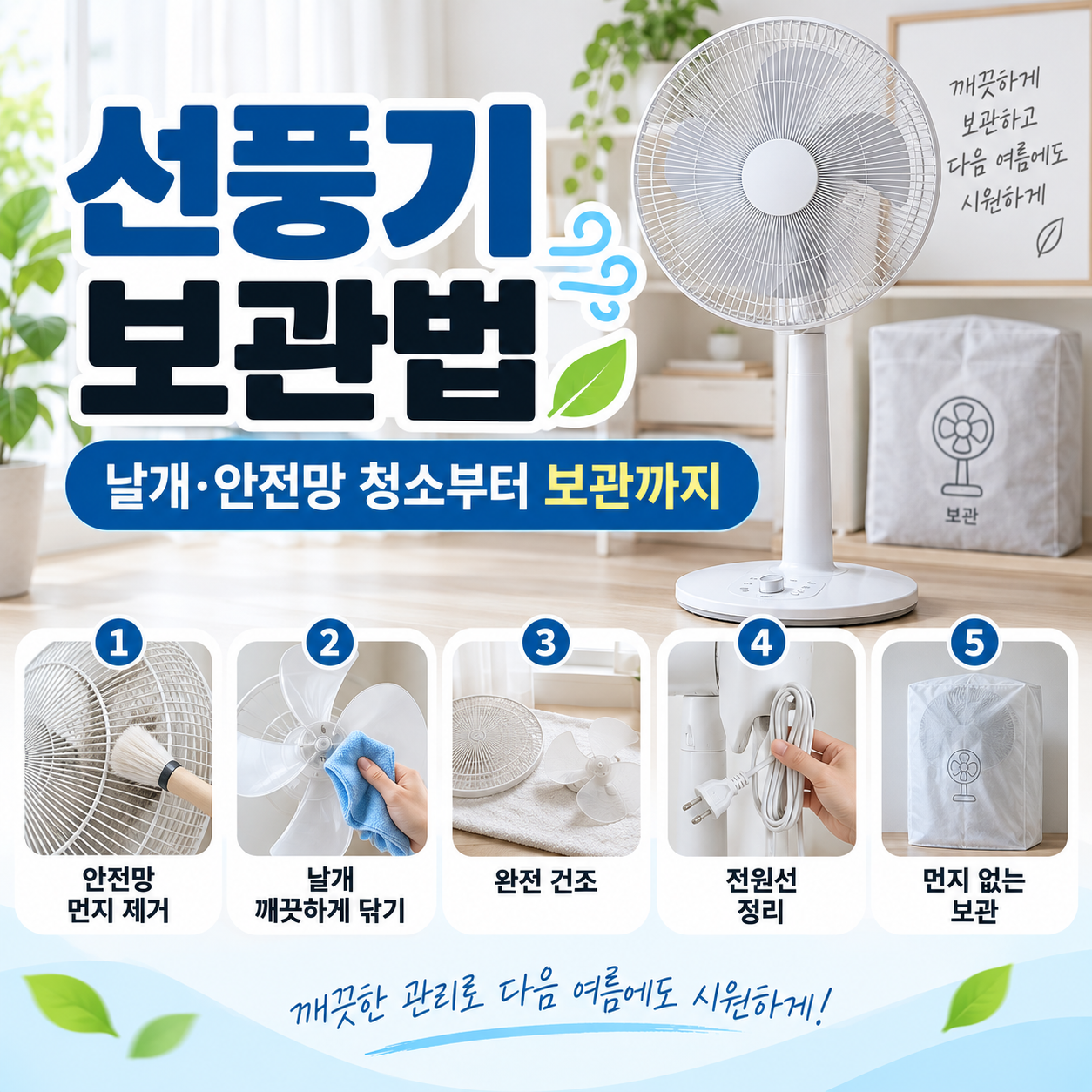 선풍기 보관법 날개 안전망 청소와 먼지 없는 보관 순서